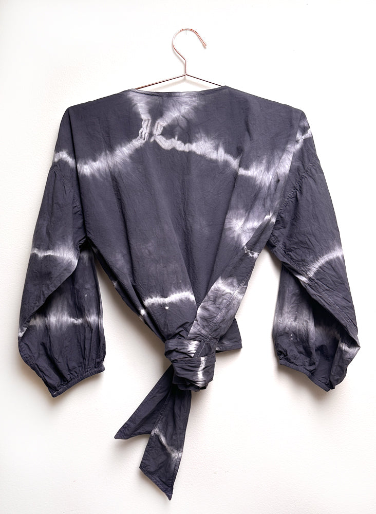 Tie Dye, Paige Wrap Top, storm, size M